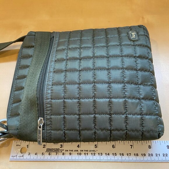 Lug Quilted Green Crossbody Bag With Adjustable Strap & Multiple Compartments - Picture 7 of 9